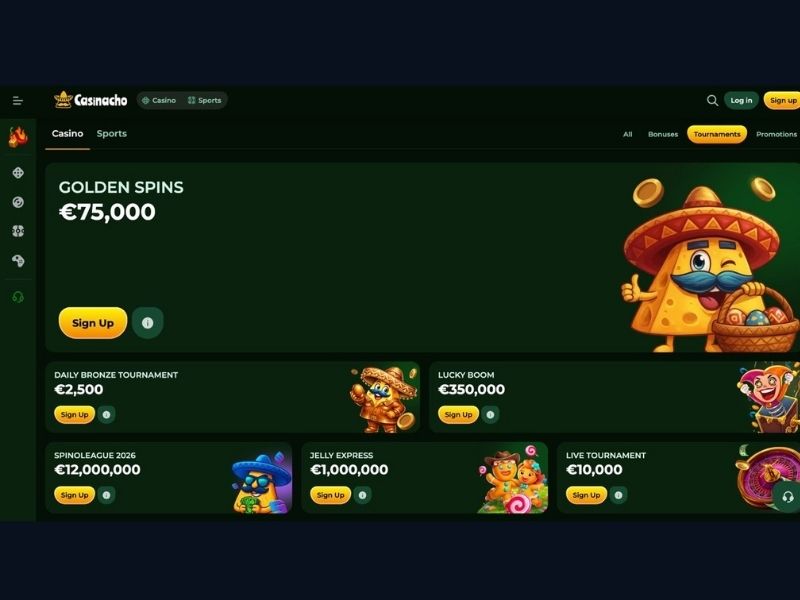 Selezione dei titoli jackpot e navigazione nel catalogo su Casinacho Casino per l'Italia